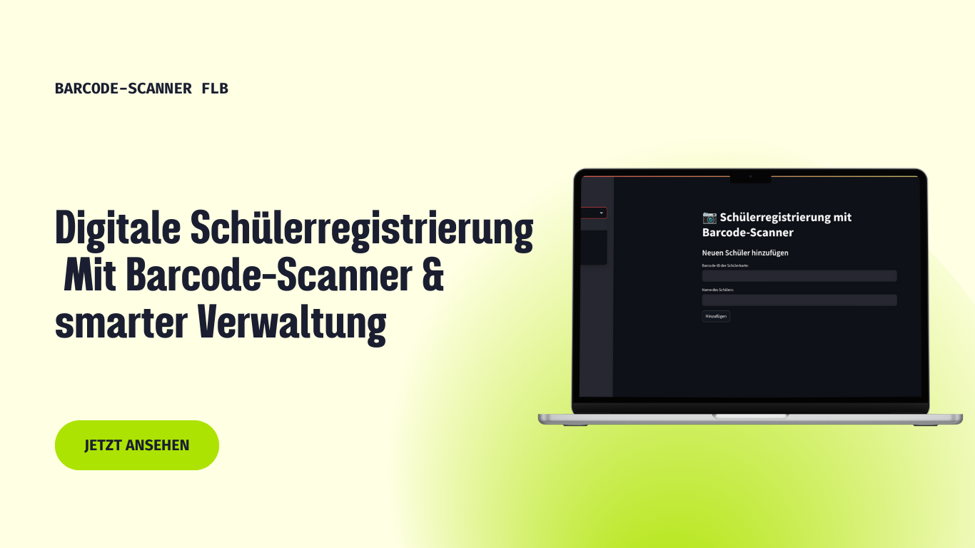 Barcode-Scanner für Schülerregistrierung
